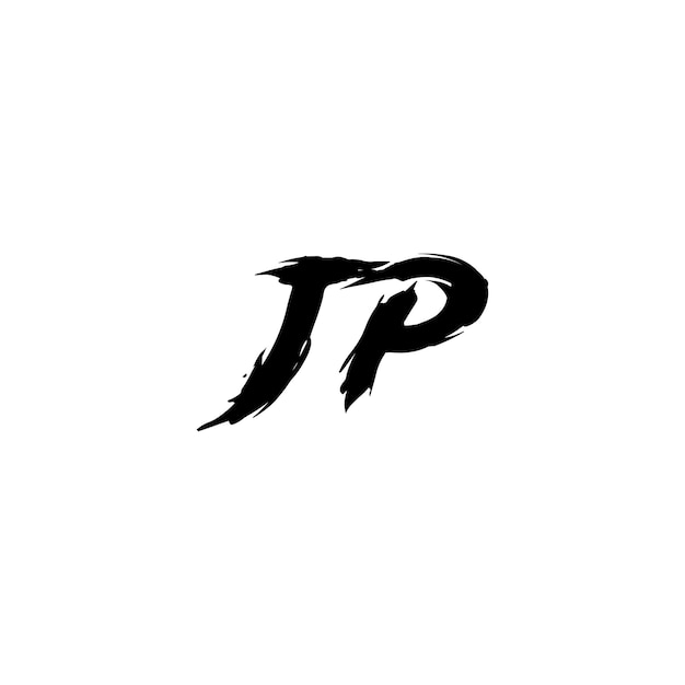 JP monograma logo diseño carta texto nombre símbolo monocromo logotipo alfabeto carácter simple logo