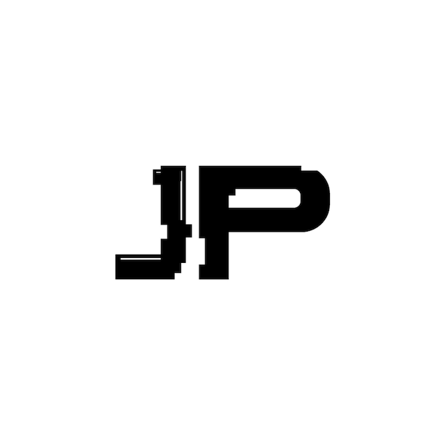 JP monograma logo diseño carta texto nombre símbolo monocromo logotipo alfabeto carácter simple logo