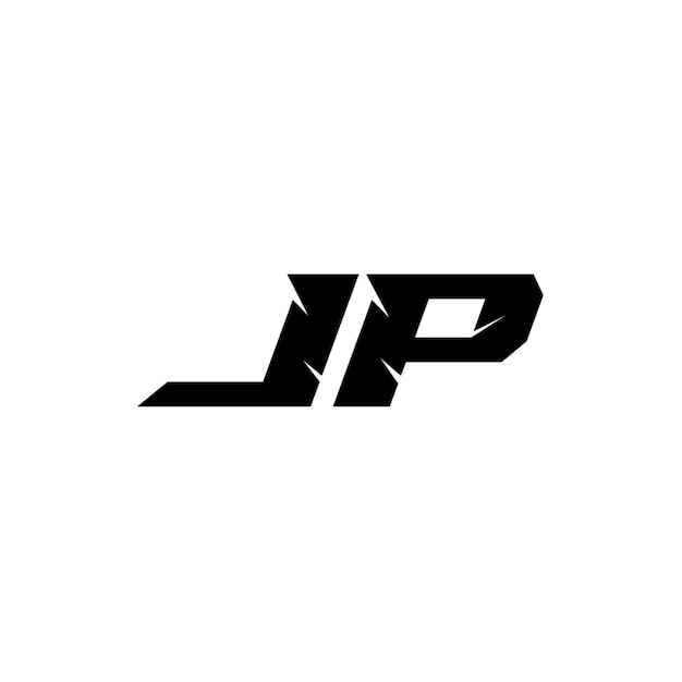 JP monograma logo diseño carta texto nombre símbolo monocromo logotipo alfabeto carácter simple logo
