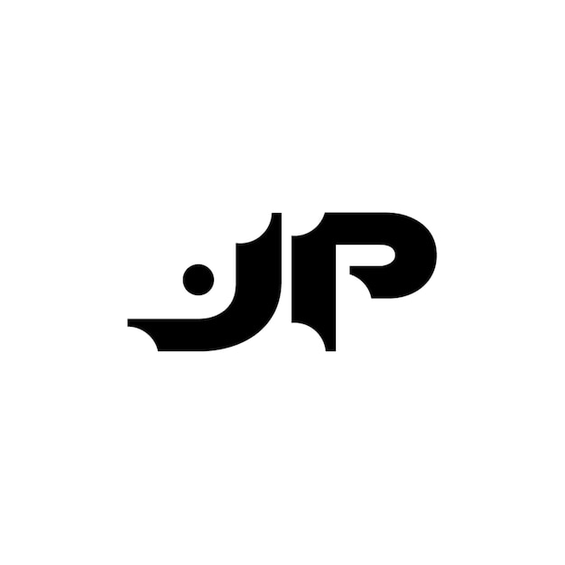 JP monograma logo diseño carta texto nombre símbolo monocromo logotipo alfabeto carácter simple logo