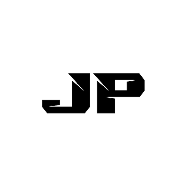 JP monograma logo diseño carta texto nombre símbolo monocromo logotipo alfabeto carácter simple logo