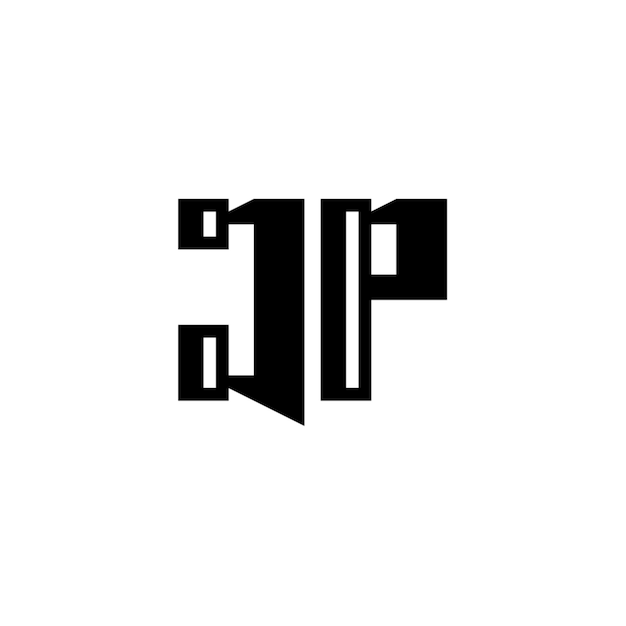 JP monograma logo diseño carta texto nombre símbolo monocromo logotipo alfabeto carácter simple logo