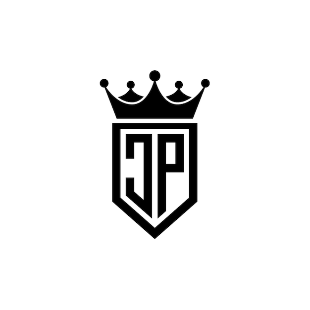 JP monograma logo diseño carta texto nombre símbolo monocromo logotipo alfabeto carácter simple logo