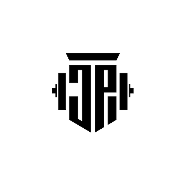 JP monograma logo diseño carta texto nombre símbolo monocromo logotipo alfabeto carácter simple logo