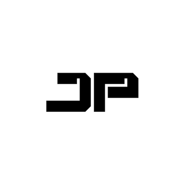 JP monograma logo diseño carta texto nombre símbolo monocromo logotipo alfabeto carácter simple logo