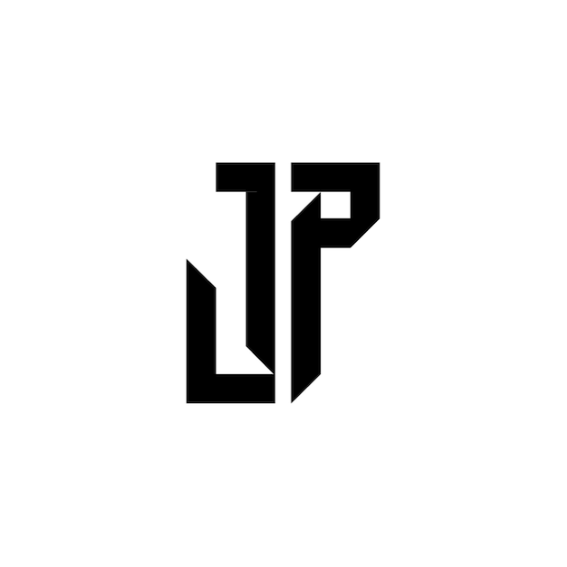 JP monograma logo diseño carta texto nombre símbolo monocromo logotipo alfabeto carácter simple logo