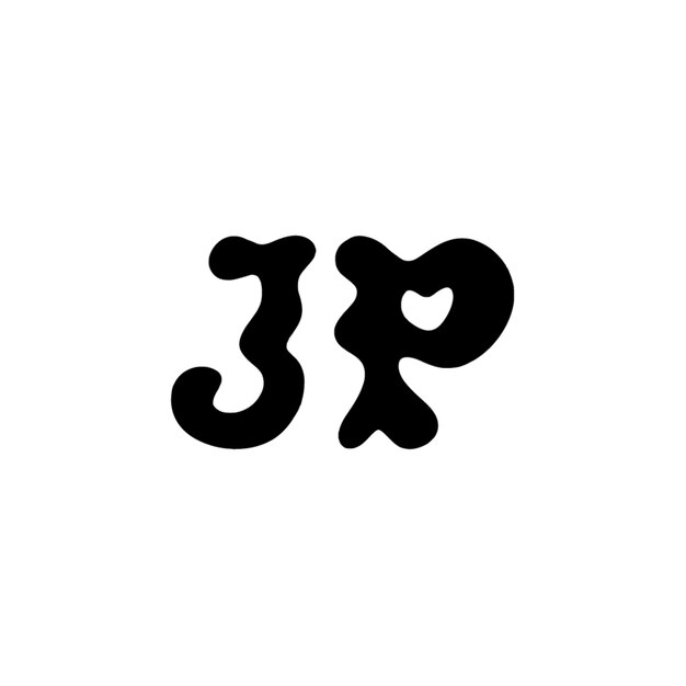 JP monograma logo diseño carta texto nombre símbolo monocromo logotipo alfabeto carácter simple logo