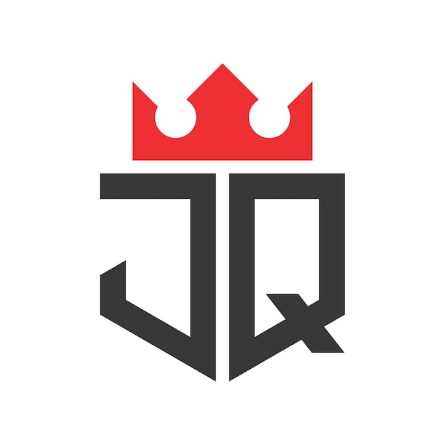 JQ Crown Logo Corona en letra plantilla de diseño del logotipo JQ