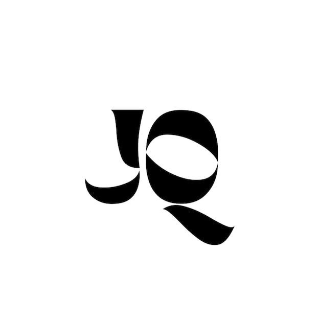 JQ monograma diseño del logotipo letra texto nombre símbolo monocromo logotipo alfabeto carácter logotipo simple