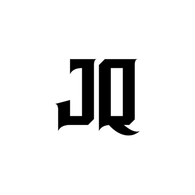 JQ monograma diseño del logotipo letra texto nombre símbolo monocromo logotipo alfabeto carácter logotipo simple