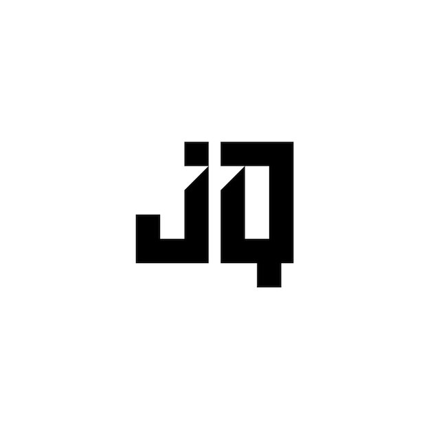 JQ monograma diseño del logotipo letra texto nombre símbolo monocromo logotipo alfabeto carácter logotipo simple