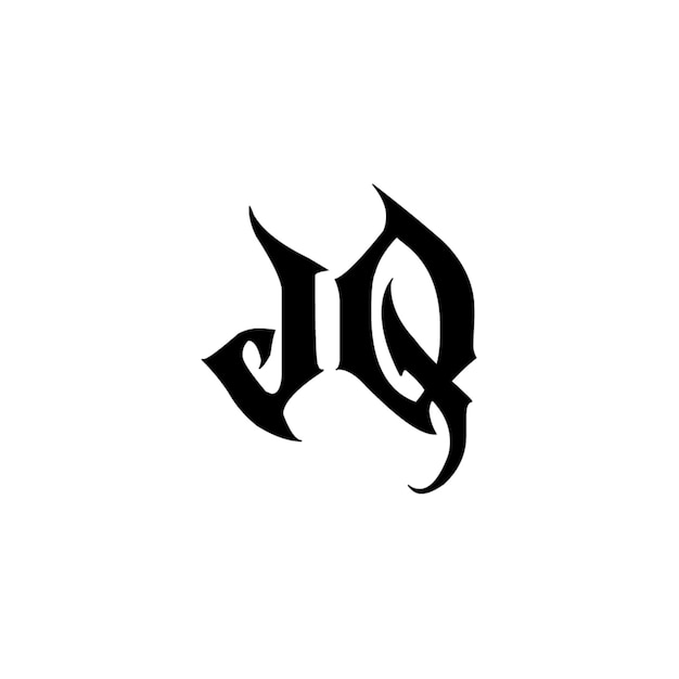 JQ monograma diseño del logotipo letra texto nombre símbolo monocromo logotipo alfabeto carácter logotipo simple