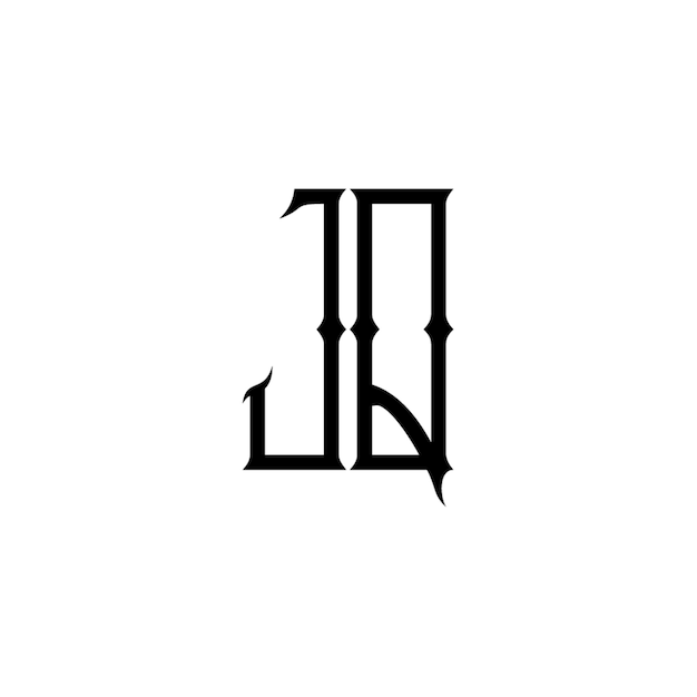 JQ monograma diseño del logotipo letra texto nombre símbolo monocromo logotipo alfabeto carácter logotipo simple