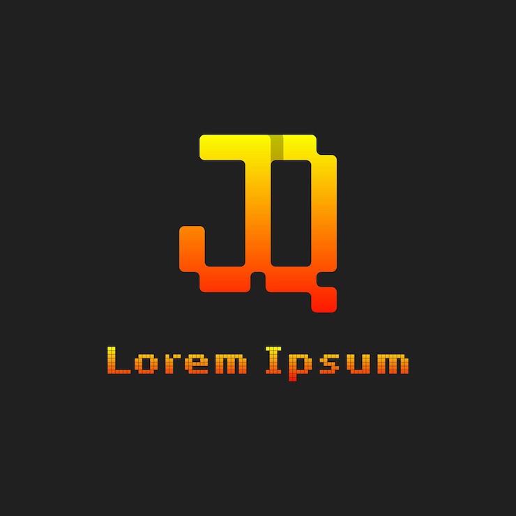 Vector jq pixel monogram logos adecuados para cualquier negocio con las iniciales jq o qj