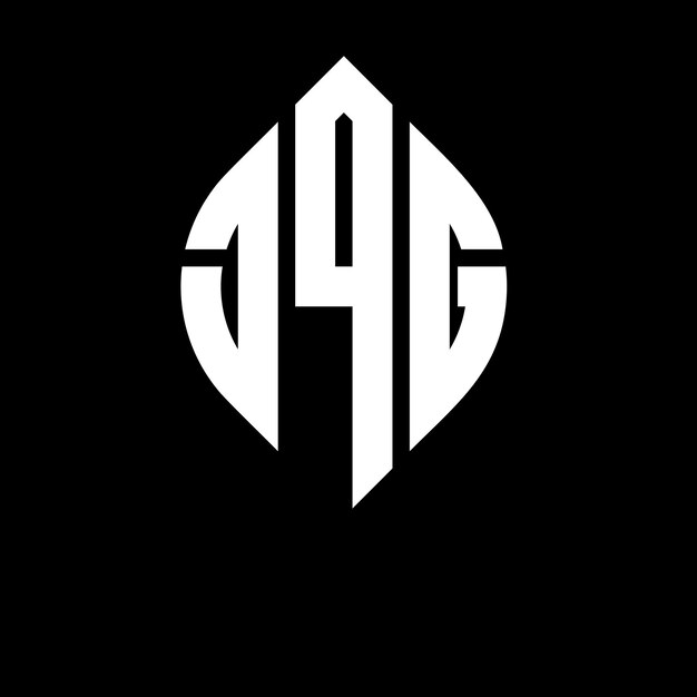 JQG diseño de logotipo de letras circulares con forma de círculo y elipse JQG letras elípticas con estilo tipográfico Las tres iniciales forman un logotipo de círculo JQG emblema de círculo Monograma abstracto letra marca vector