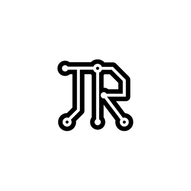 JR monograma logotipo diseño carta texto nombre símbolo monocromo logotipo alfabeto carácter simple logotipo