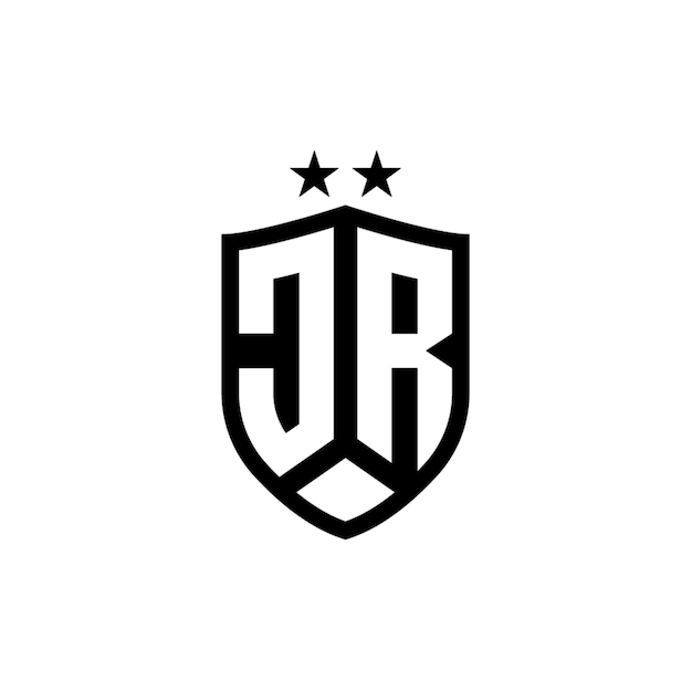 JR monograma logotipo diseño carta texto nombre símbolo monocromo logotipo alfabeto carácter simple logotipo