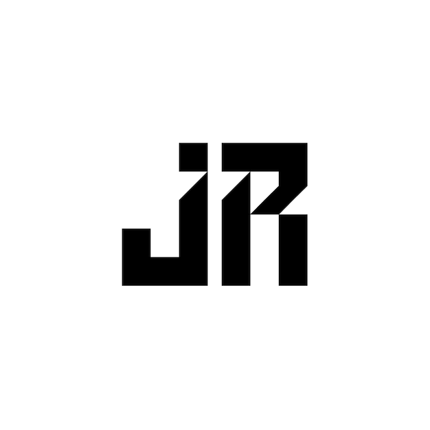 JR monograma logotipo diseño carta texto nombre símbolo monocromo logotipo alfabeto carácter simple logotipo