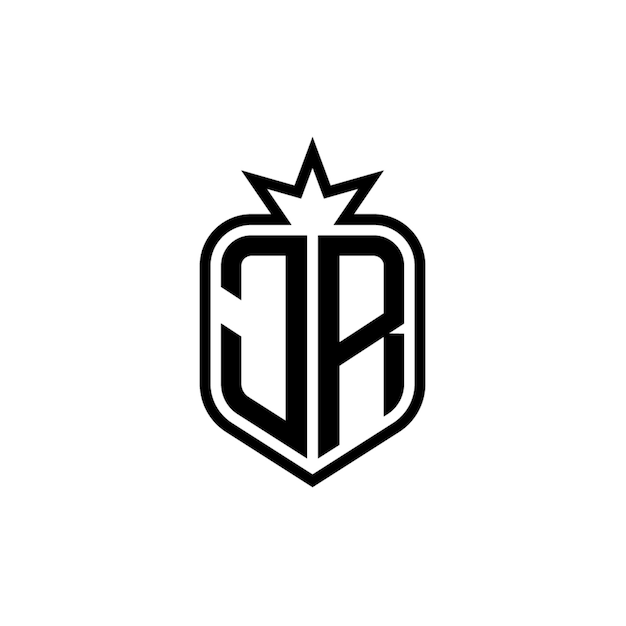 JR monograma logotipo diseño carta texto nombre símbolo monocromo logotipo alfabeto carácter simple logotipo
