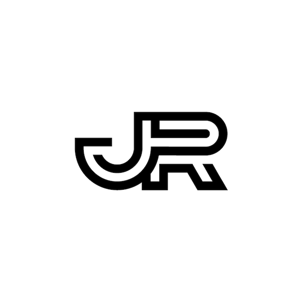 JR monograma logotipo diseño carta texto nombre símbolo monocromo logotipo alfabeto carácter simple logotipo