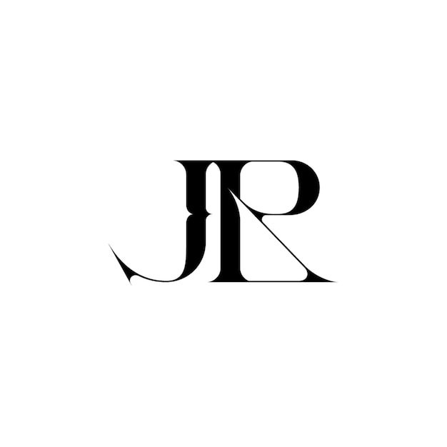 JR monograma logotipo diseño carta texto nombre símbolo monocromo logotipo alfabeto carácter simple logotipo