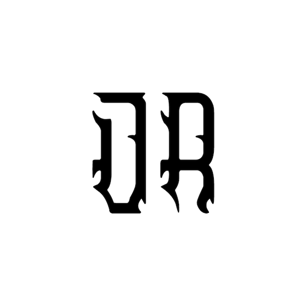 JR monograma logotipo diseño carta texto nombre símbolo monocromo logotipo alfabeto carácter simple logotipo
