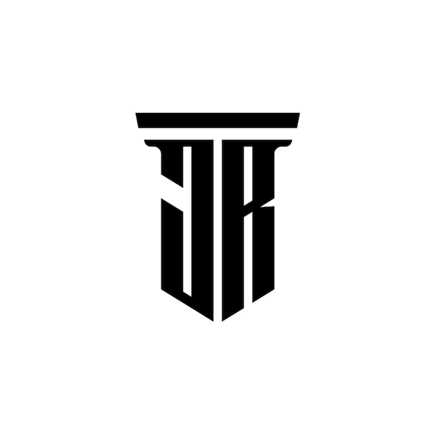 JR monograma logotipo diseño carta texto nombre símbolo monocromo logotipo alfabeto carácter simple logotipo