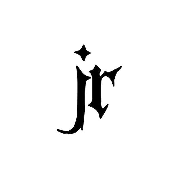 JR monograma logotipo diseño carta texto nombre símbolo monocromo logotipo alfabeto carácter simple logotipo