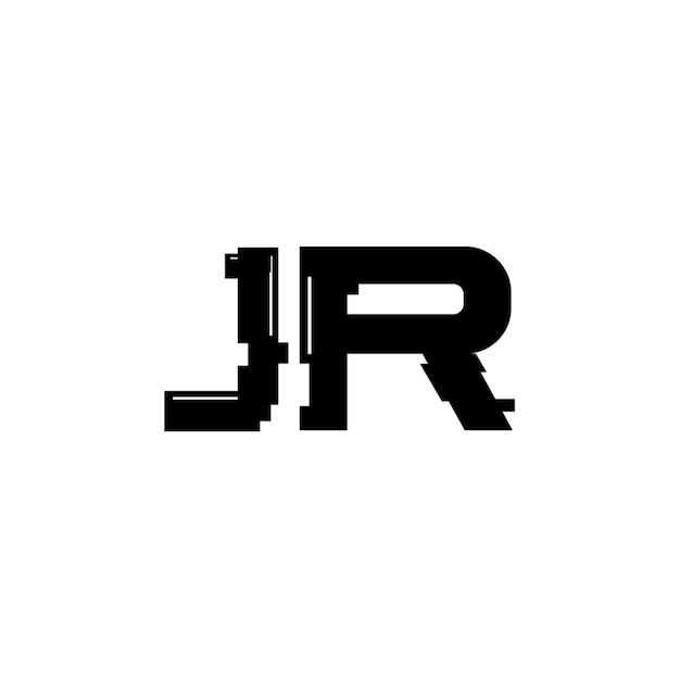 JR monograma logotipo diseño carta texto nombre símbolo monocromo logotipo alfabeto carácter simple logotipo