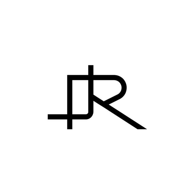 JR monograma logotipo diseño carta texto nombre símbolo monocromo logotipo alfabeto carácter simple logotipo