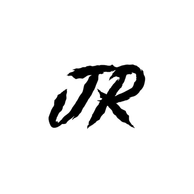 JR monograma logotipo diseño carta texto nombre símbolo monocromo logotipo alfabeto carácter simple logotipo