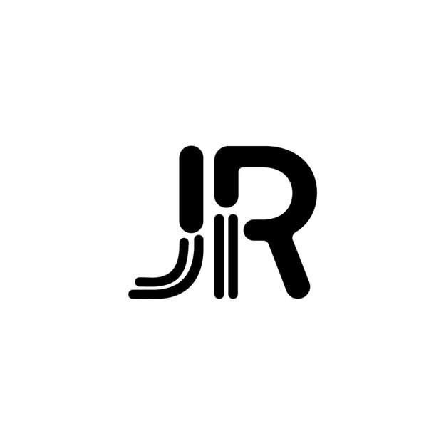 JR monograma logotipo diseño carta texto nombre símbolo monocromo logotipo alfabeto carácter simple logotipo