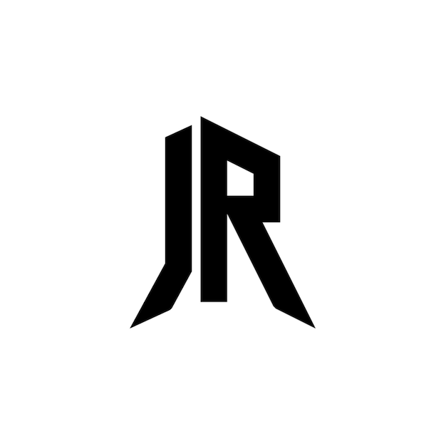 JR monograma logotipo diseño carta texto nombre símbolo monocromo logotipo alfabeto carácter simple logotipo