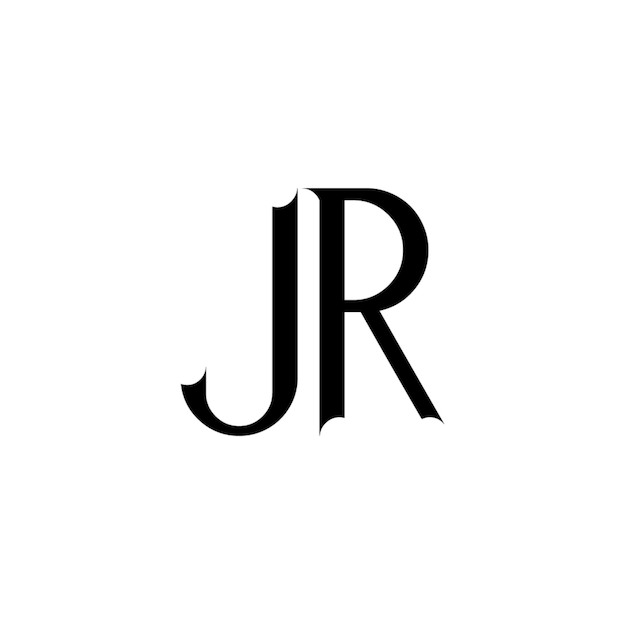 JR monograma logotipo diseño carta texto nombre símbolo monocromo logotipo alfabeto carácter simple logotipo