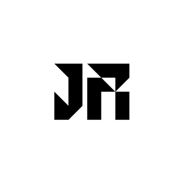JR monograma logotipo diseño carta texto nombre símbolo monocromo logotipo alfabeto carácter simple logotipo