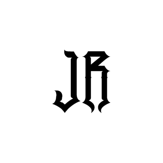 JR monograma logotipo diseño carta texto nombre símbolo monocromo logotipo alfabeto carácter simple logotipo