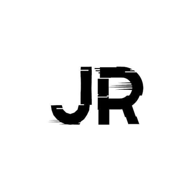 JR monograma logotipo diseño carta texto nombre símbolo monocromo logotipo alfabeto carácter simple logotipo
