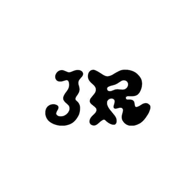 JR monograma logotipo diseño carta texto nombre símbolo monocromo logotipo alfabeto carácter simple logotipo
