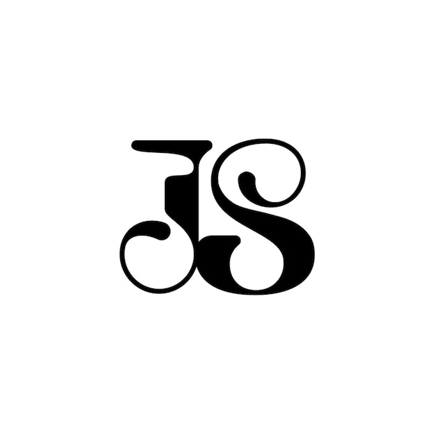 JS monograma logotipo diseño carta texto nombre símbolo monocromo logotipo alfabeto carácter simple logotipo
