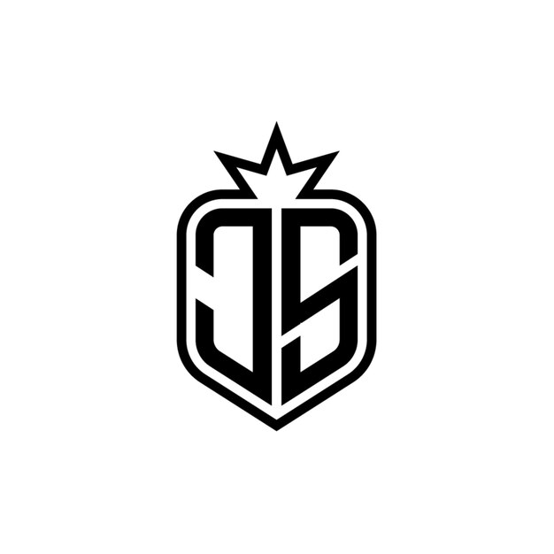 JS monograma logotipo diseño carta texto nombre símbolo monocromo logotipo alfabeto carácter simple logotipo