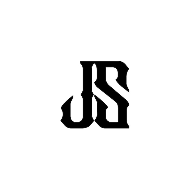 JS monograma logotipo diseño carta texto nombre símbolo monocromo logotipo alfabeto carácter simple logotipo