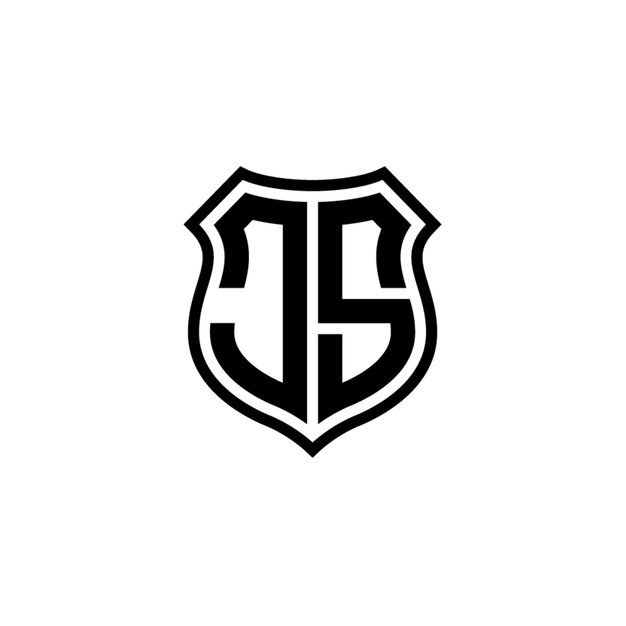 JS monograma logotipo diseño carta texto nombre símbolo monocromo logotipo alfabeto carácter simple logotipo