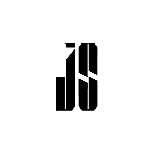 JS monograma logotipo diseño carta texto nombre símbolo monocromo logotipo alfabeto carácter simple logotipo