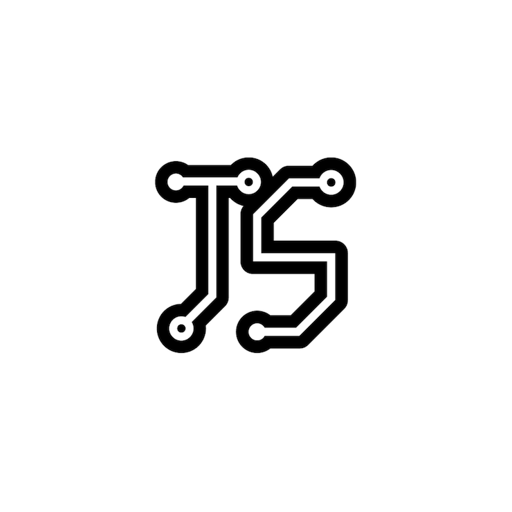 Vector js monograma logotipo diseño carta texto nombre símbolo monocromo logotipo alfabeto carácter simple logotipo