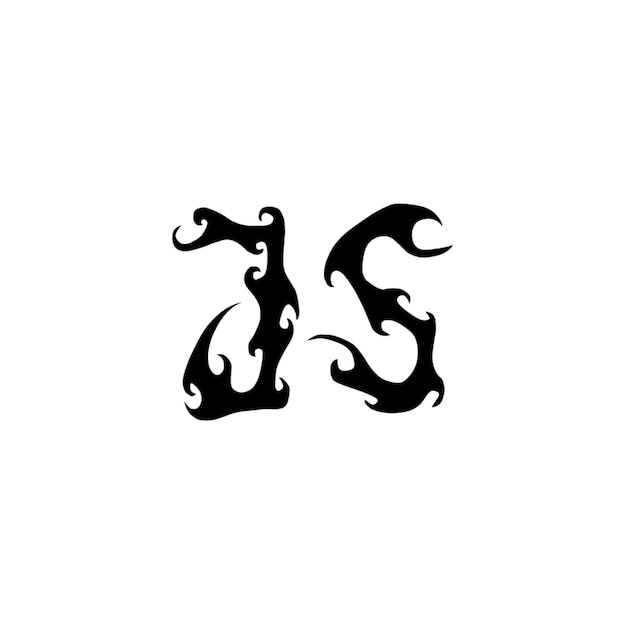 JS monograma logotipo diseño carta texto nombre símbolo monocromo logotipo alfabeto carácter simple logotipo