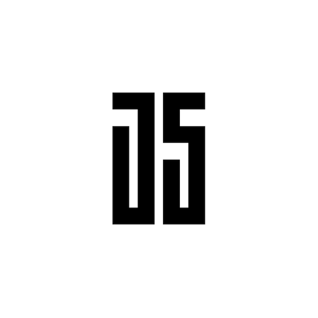 JS monograma logotipo diseño carta texto nombre símbolo monocromo logotipo alfabeto carácter simple logotipo