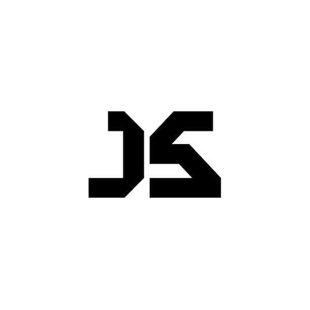 JS monograma logotipo diseño carta texto nombre símbolo monocromo logotipo alfabeto carácter simple logotipo