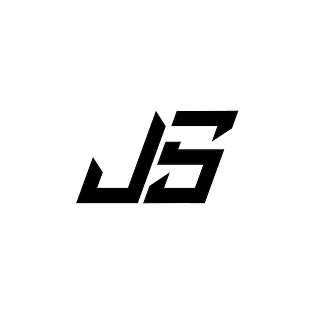JS monograma logotipo diseño carta texto nombre símbolo monocromo logotipo alfabeto carácter simple logotipo