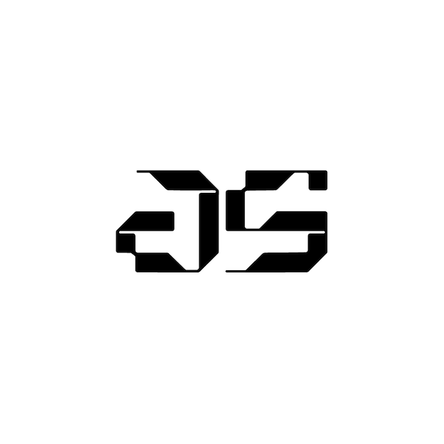 JS monograma logotipo diseño carta texto nombre símbolo monocromo logotipo alfabeto carácter simple logotipo