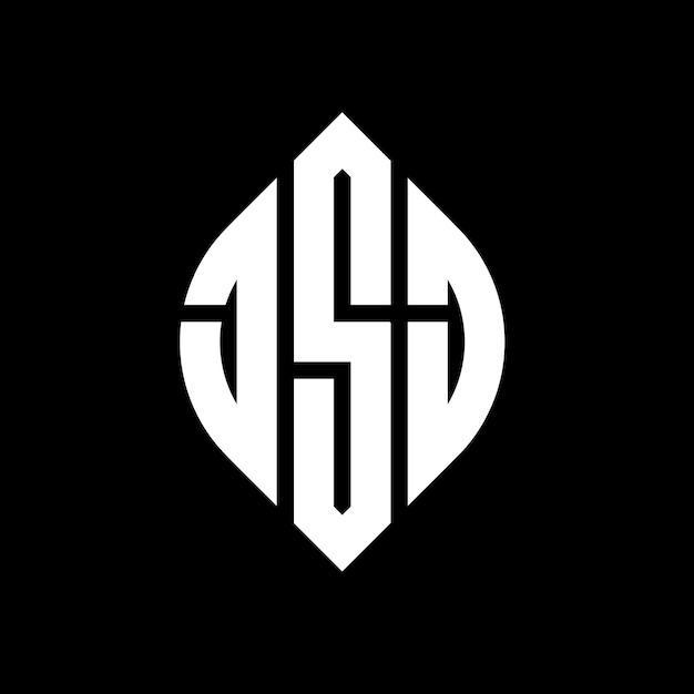 JSJ diseño de logotipo de letras circulares con forma de círculo y elipse JSJ letras elípticas con estilo tipográfico Las tres iniciales forman un logotipo de círculo JSJ círculo emblema monograma abstracto letra marca vector
